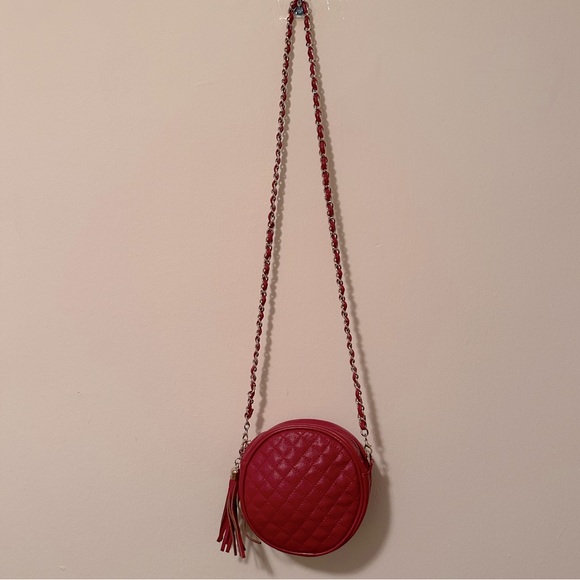 Round red crossbody bag - Picture 1 of 4